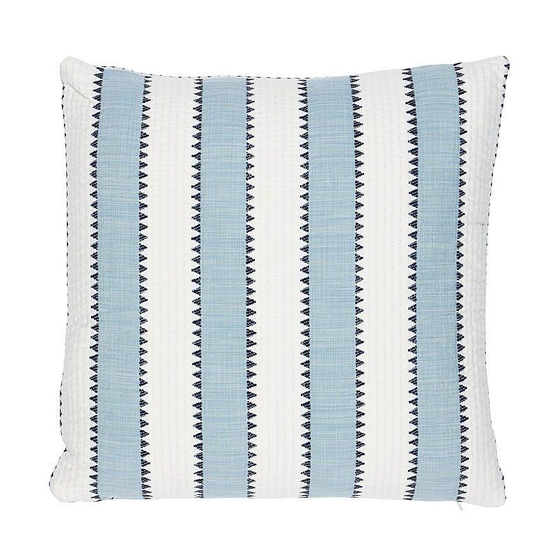 Blue Isolde Sawtooth Stripe 20" Throw Pillow - Pillows - The Well Appointed House