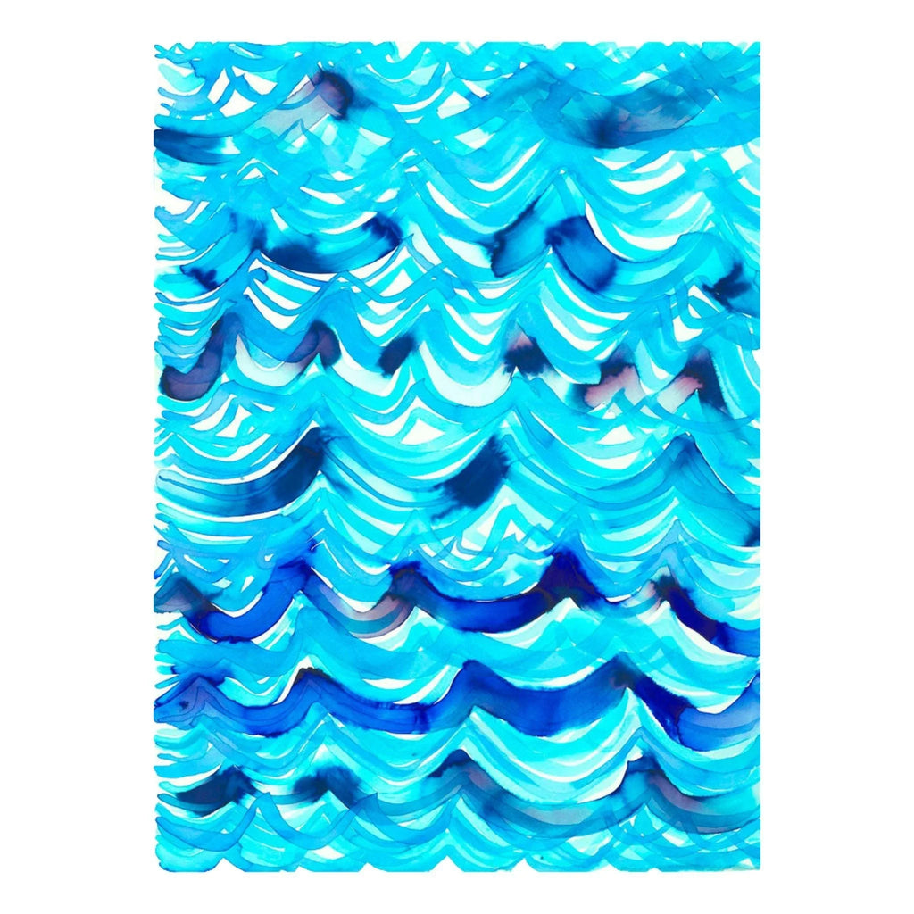 Blue Ocean Waves Abstract Framed Wall Art - Paintings - The Well Appointed House