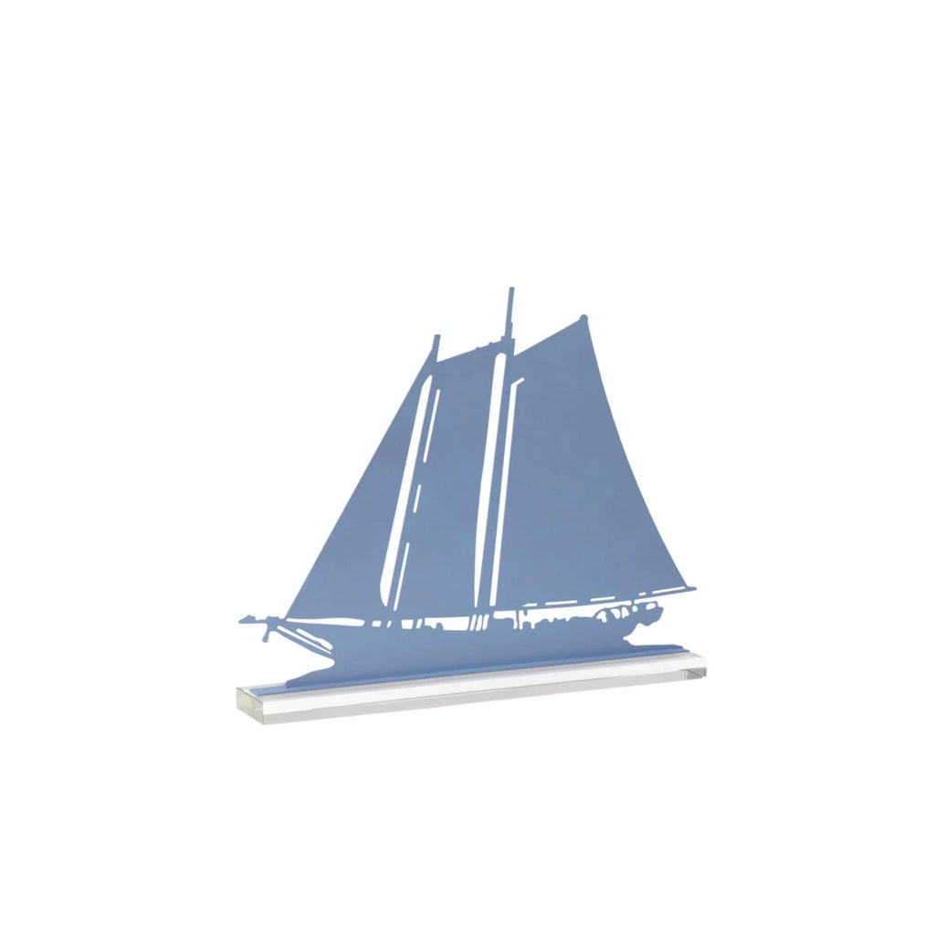 Blue Steel Sailing Ship Silhouette Home Decor - Decorative Objects - The Well Appointed House
