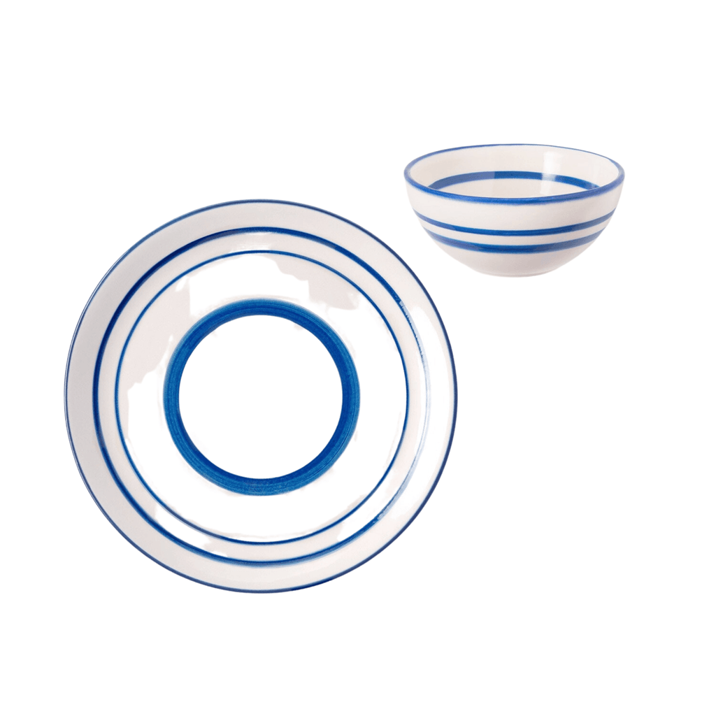 Blue Striped Earthenware Plates - Dinnerware - The Well Appointed House