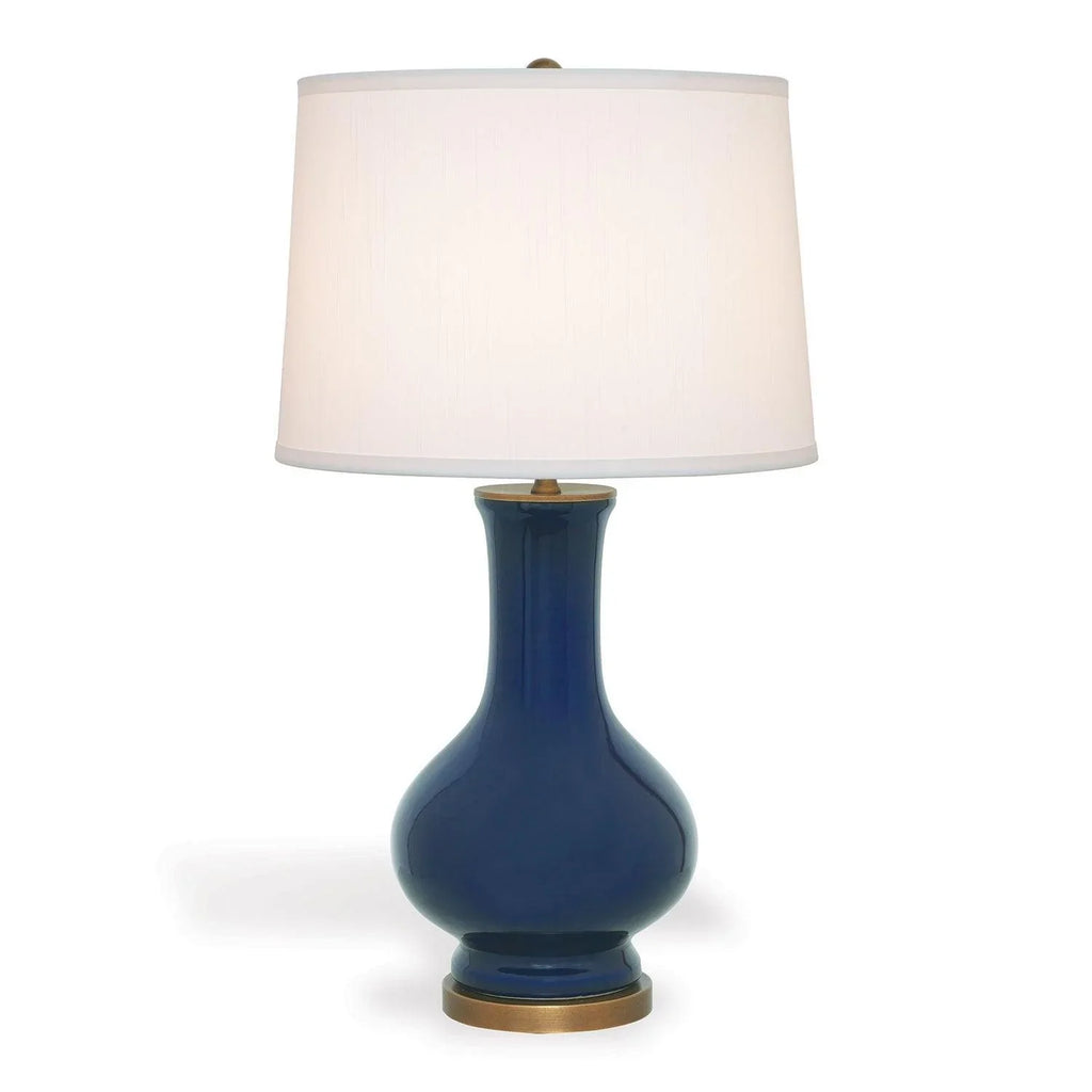 Blue Table Lamp With Gold Base - Table Lamps - The Well Appointed House