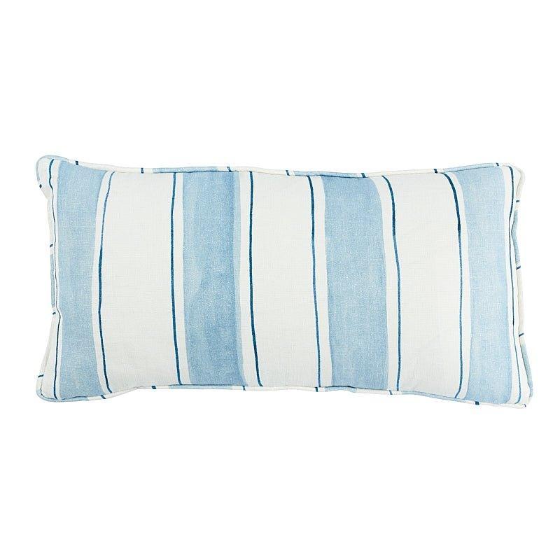 Blue Tracing Stripes Lumbar Throw Pillow - Pillows - The Well Appointed House