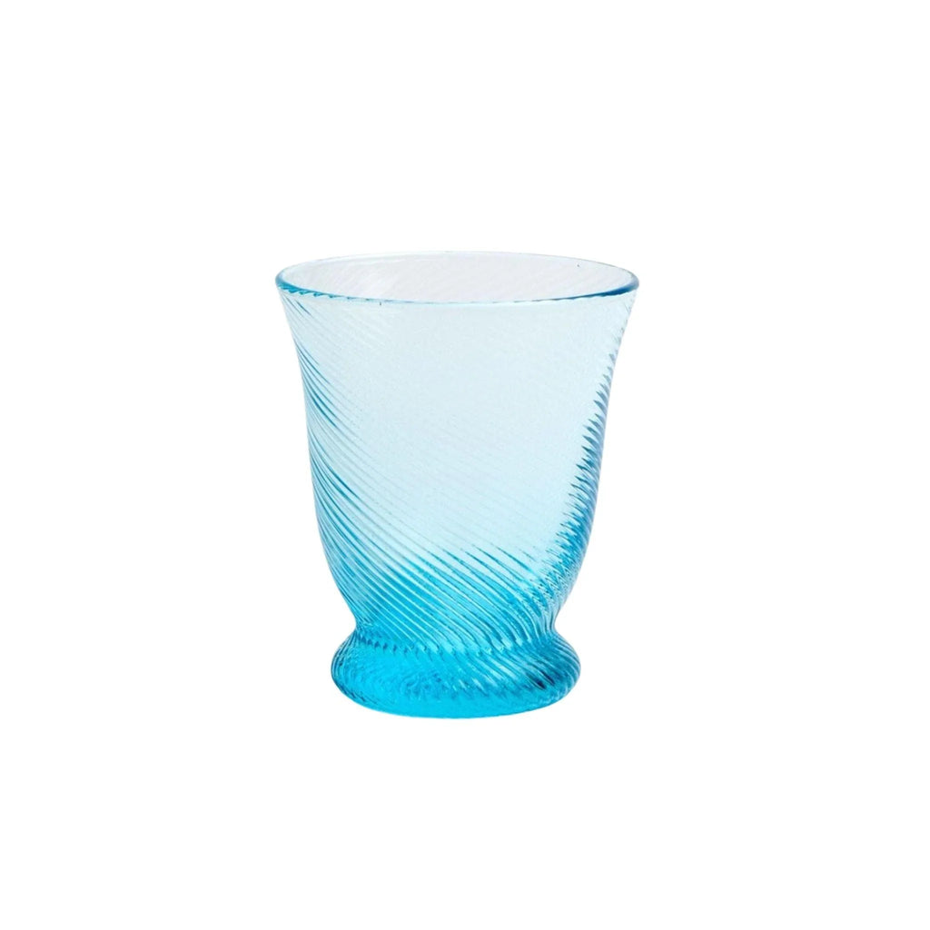 Blue Twisted Bell Shaped Blown Glass Tumbler - Drinkware - The Well Appointed House