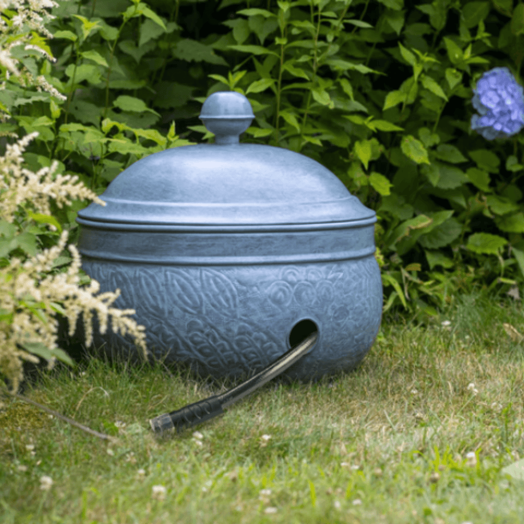 Blue Verde Hose Pot with Lid - Garden Tools & Accessories - The Well Appointed House