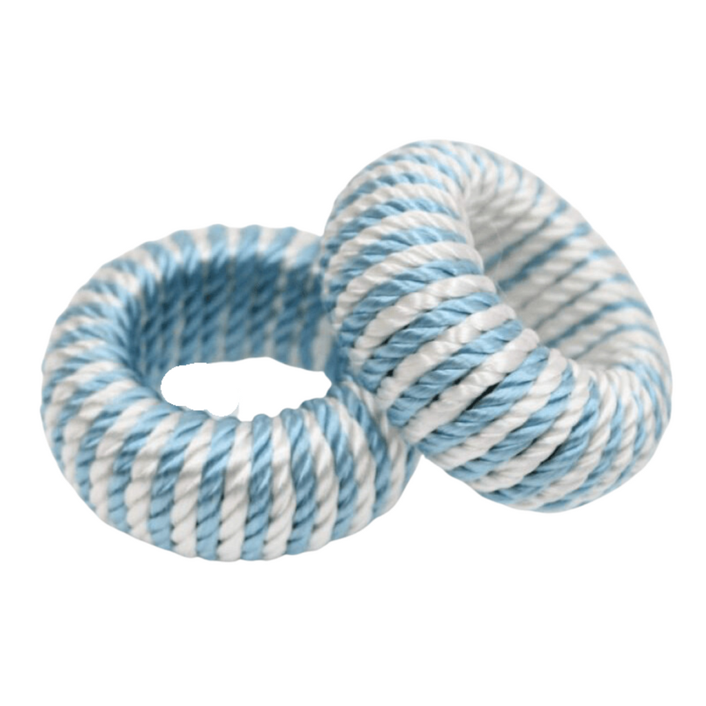 Set of 4 Blue & White Cord Napkin Rings - The Well Appointed House