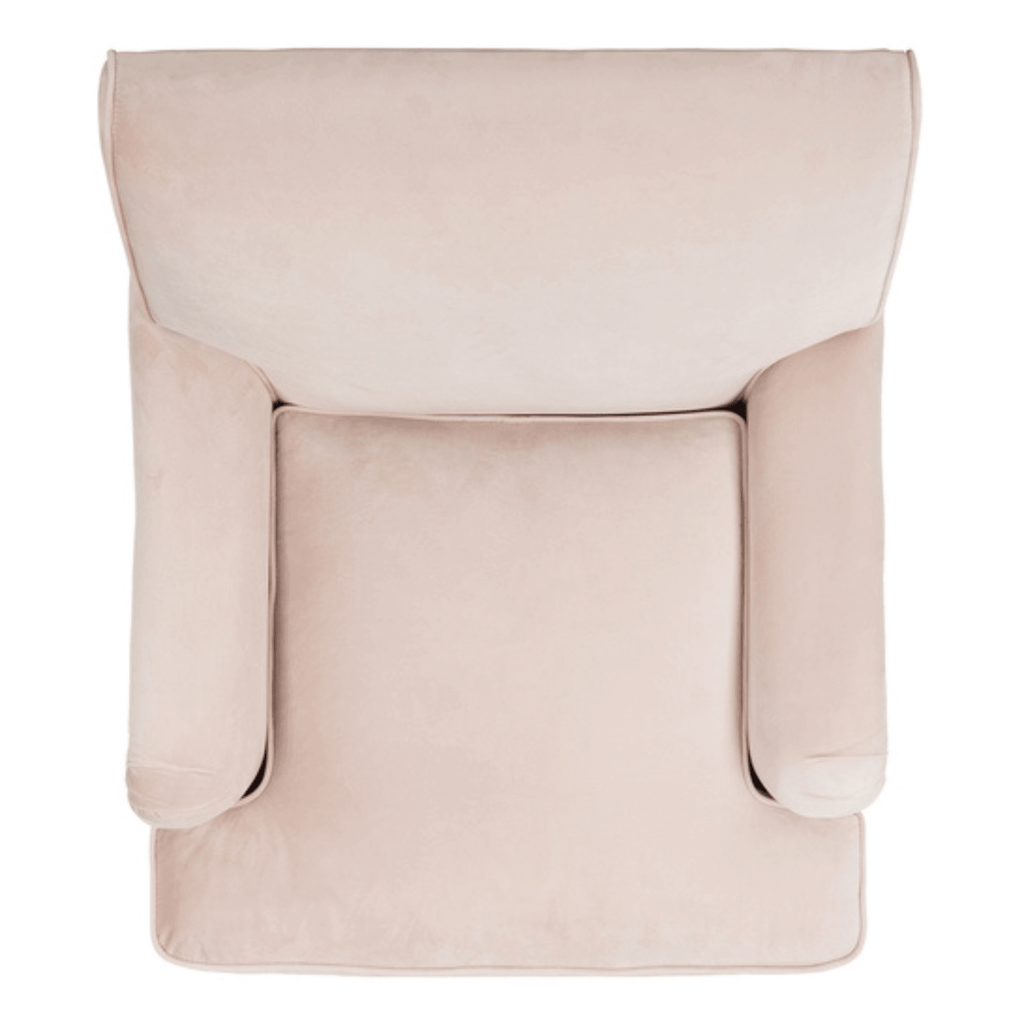 Blush Pink Velvet Club Chair With Nickel Accents - Accent Chairs - The Well Appointed House