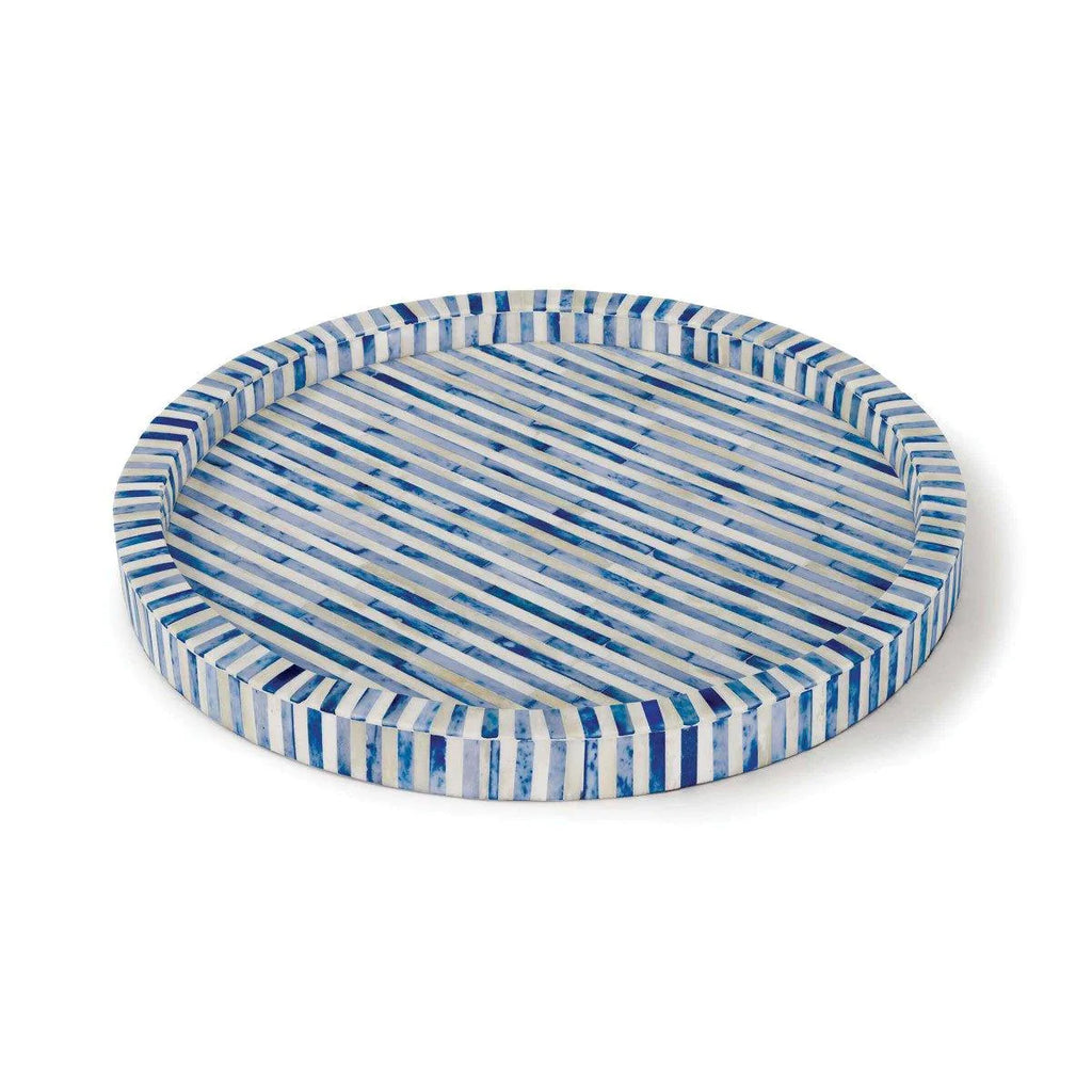 Bone and Indigo Tray Round - Decorative Trays - The Well Appointed House