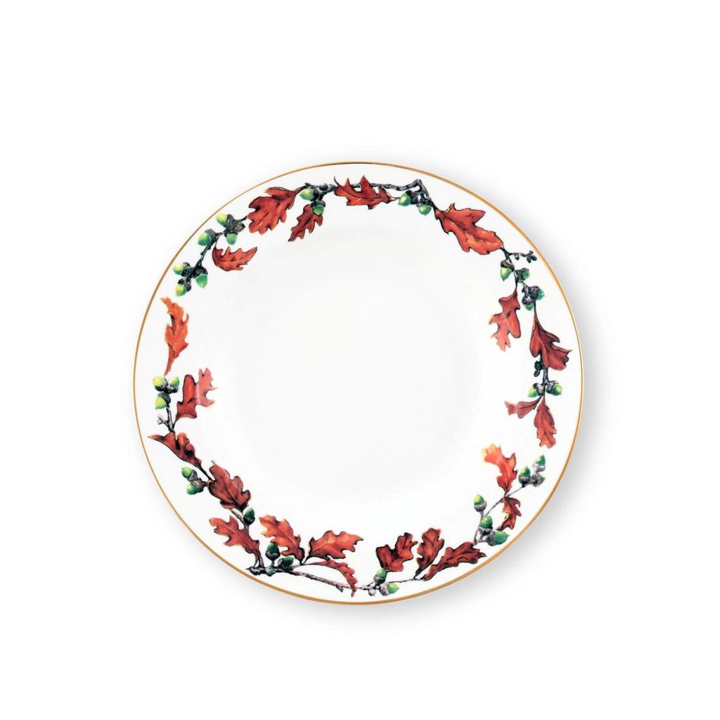 Bone China Acorn Design Round Dinner Plate - The Well Appointed House 