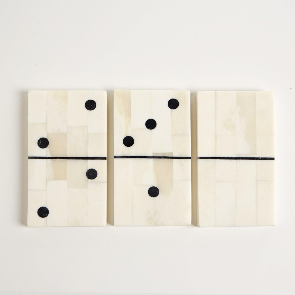 Bone Inlay Domino Set in White - Games & Recreation - The Well Appointed House