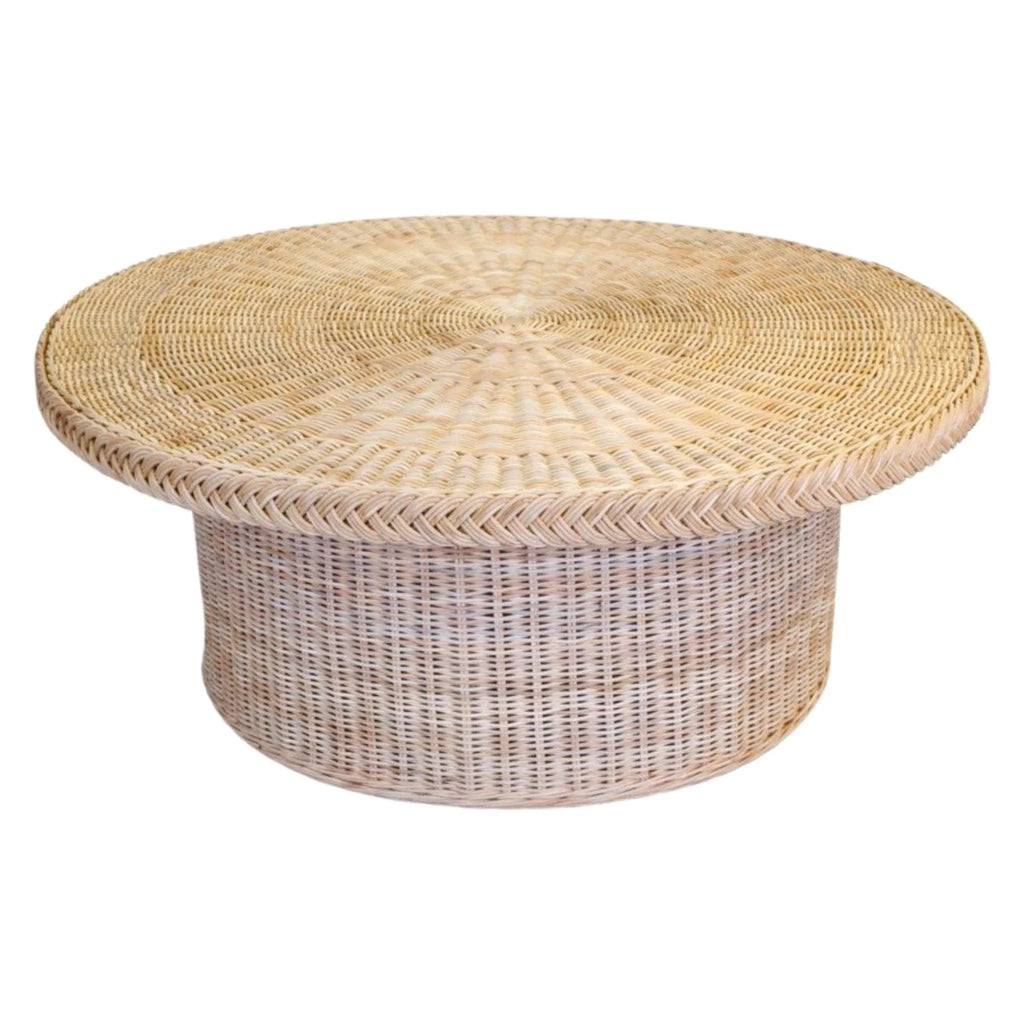 Braided Chatham Round Wicker Coffee Table - Coffee Tables - The Well Appointed House