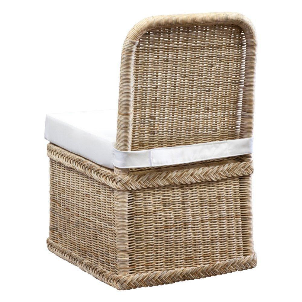 Braided Wicker Chatham Upholstered Slipper Chair - Accent Chairs - The Well Appointed House