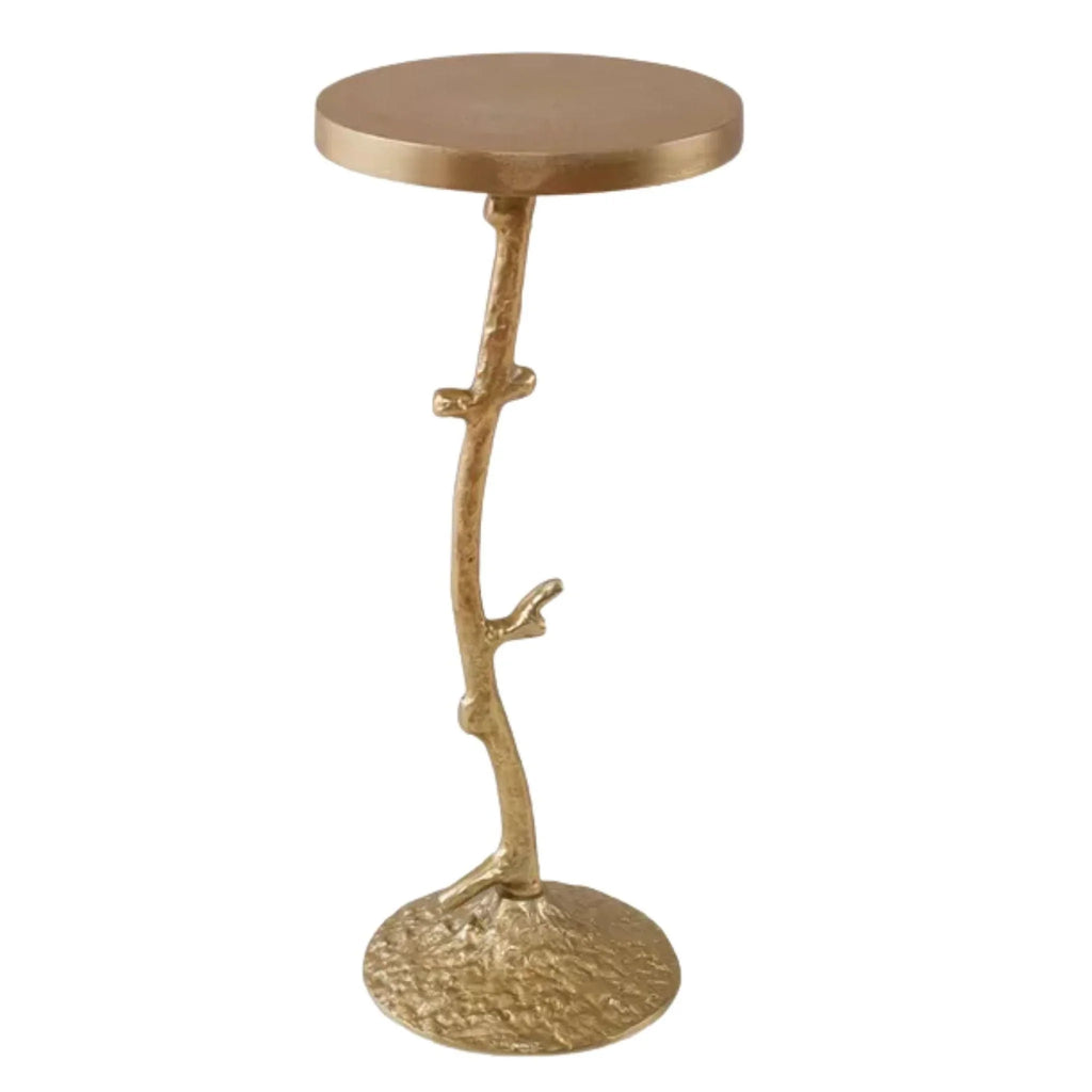 Branch Inspired Gold Metal Drinks Table - Side & Accent Tables - The Well Appointed House