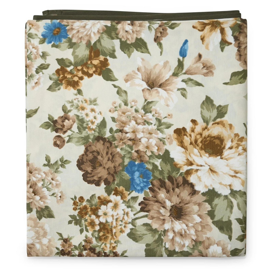 Brown and Navy Flowers Sienna Tablecloth - The Well Appointed House 