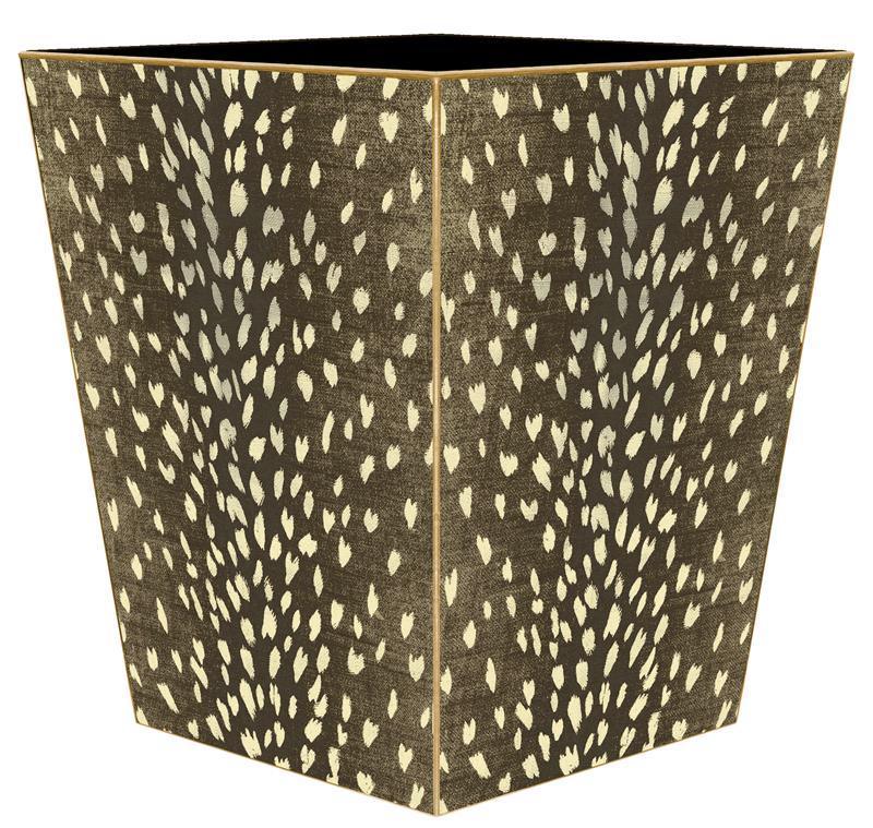 Brown Antelope Wastebasket and Optional Tissue Box Cover - Wastebasket Sets - The Well Appointed House