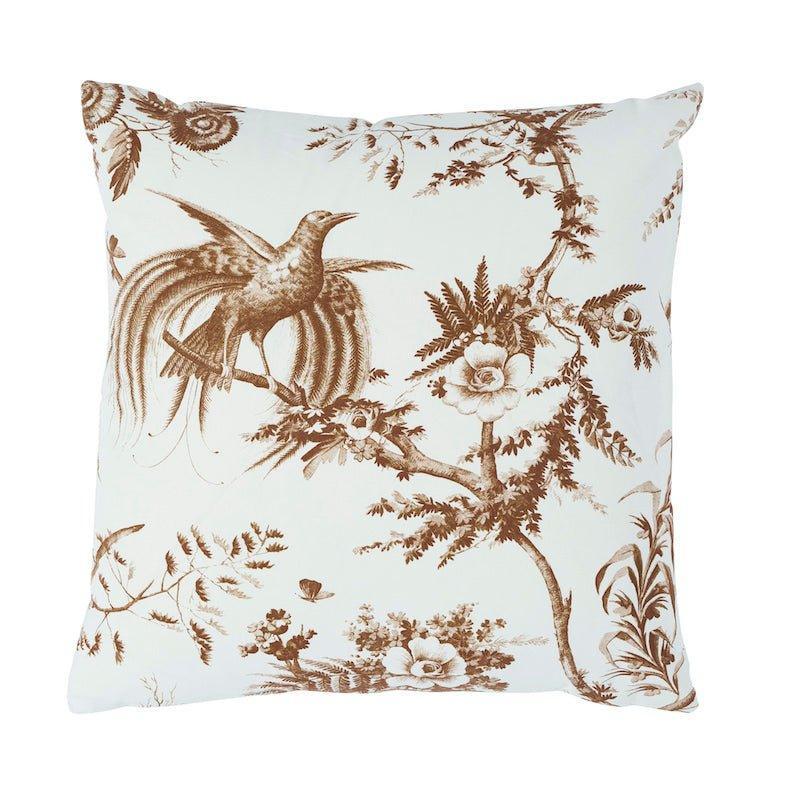 Brown Toile De La Prairie 18" Cotton Throw Pillow - Pillows - The Well Appointed House