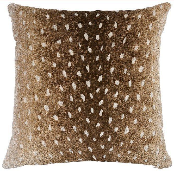 Brown Velvet Animal Print 18" Throw Pillow - Pillows - The Well Appointed House