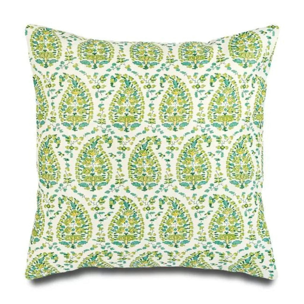 Brunschwig & Fils Green Paisley Indoor/Outdoor Decorative Pillow - Pillows - The Well Appointed House