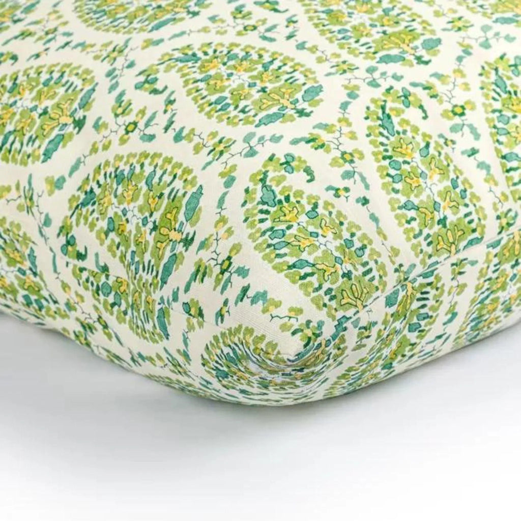Brunschwig & Fils Green Paisley Indoor/Outdoor Decorative Pillow - Pillows - The Well Appointed House