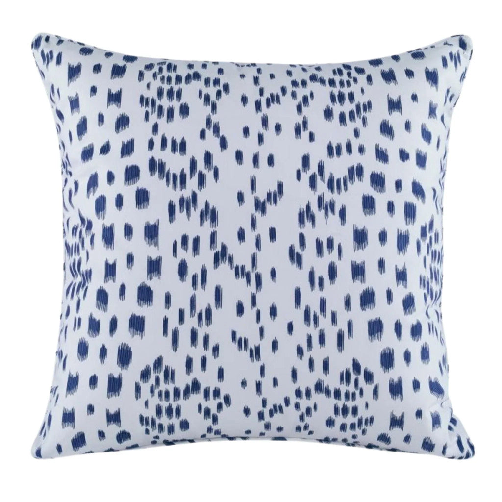 Brunschwig & Fils Les Touches Embroidered Speckled Indigo Blue Cotton Decorative Pillow - Pillows - The Well Appointed House