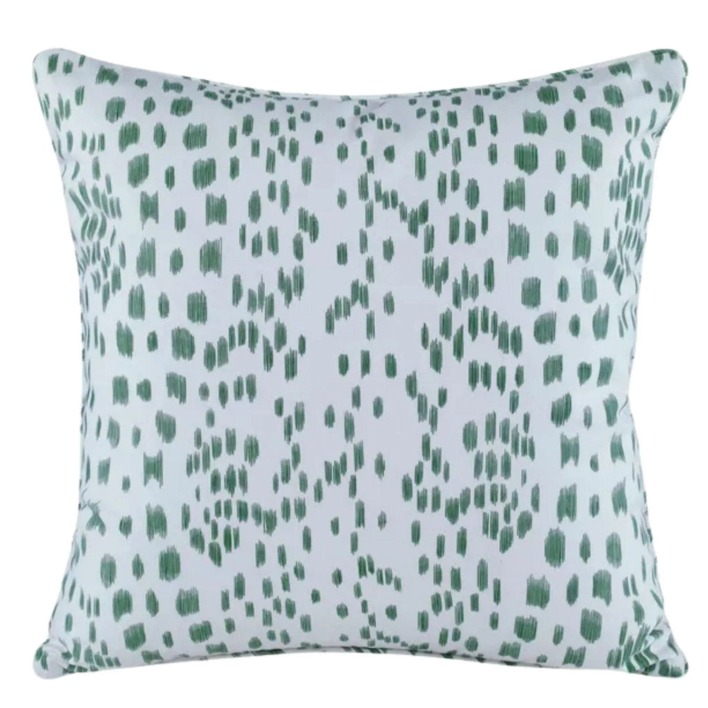 Brunschwig & Fils Les Touches Speckled Green and White Cotton Decorative Pillow - Pillows - The Well Appointed House