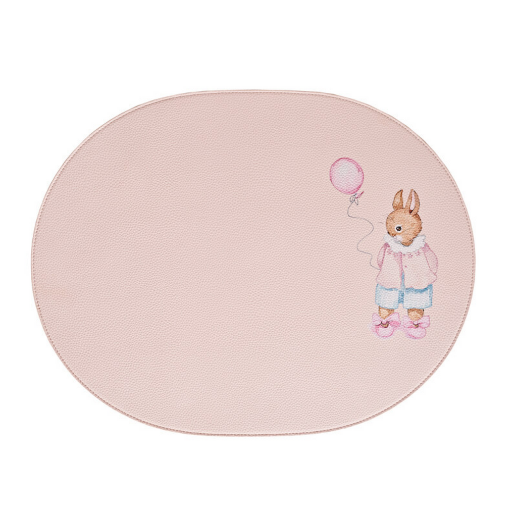 Reversible Faux Leather Designer Bunny Placemat - The Well Appointed House