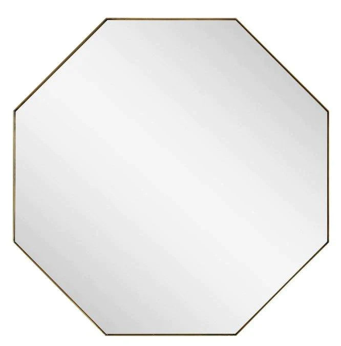 Burnished Brass Framed Octagon Wall Mirror - Wall Mirrors - The Well Appointed House