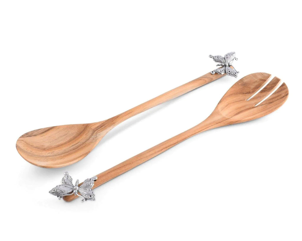 Butterfly Acacia Salad Server Set - Serveware - The Well Appointed House