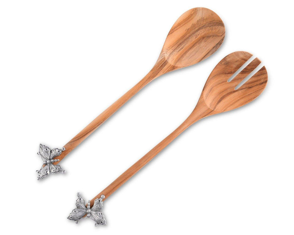 Butterfly Acacia Salad Server Set - Serveware - The Well Appointed House