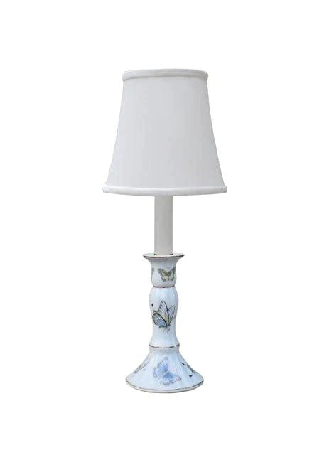 Butterfly Print Porcelain Mini Candle Stand Lamp - Table Lamps - The Well Appointed House