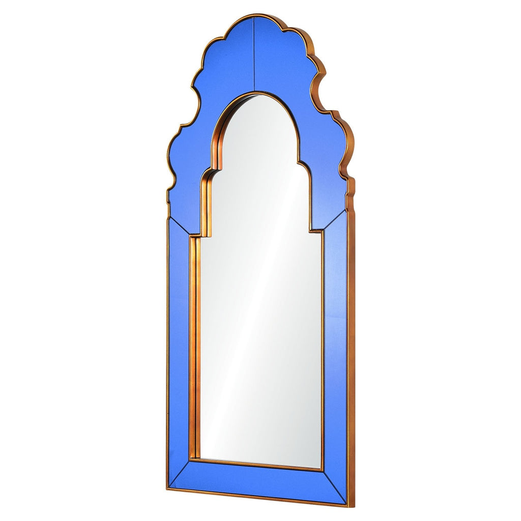 Bunny Williams Queen Anne Blue & Gold Framed Wall Mirror - Wall Mirrors - The Well Appointed House