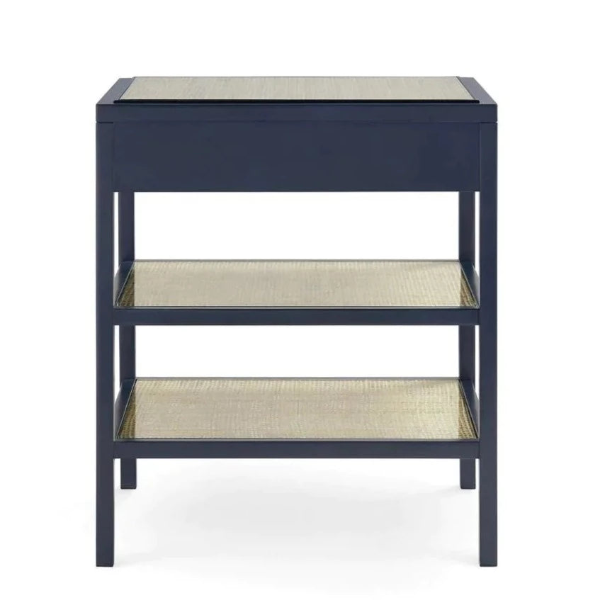 Caanan 1-Drawer Side Table in Midnight Blue Lacquer - Side & Accent Tables - The Well Appointed House