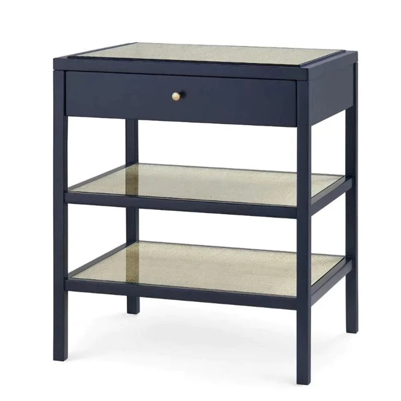 Caanan 1-Drawer Side Table in Midnight Blue Lacquer - Side & Accent Tables - The Well Appointed House