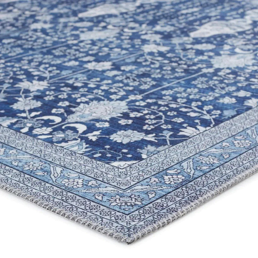 Calla Area Rug in Blue and Ivory - Rugs - The Well Appointed House