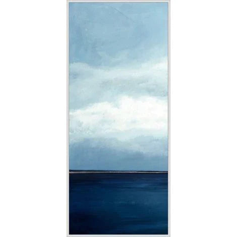 Calm Horizon Panel 1 Canvas Wall Art With Silver Floater Frame - Paintings - The Well Appointed House