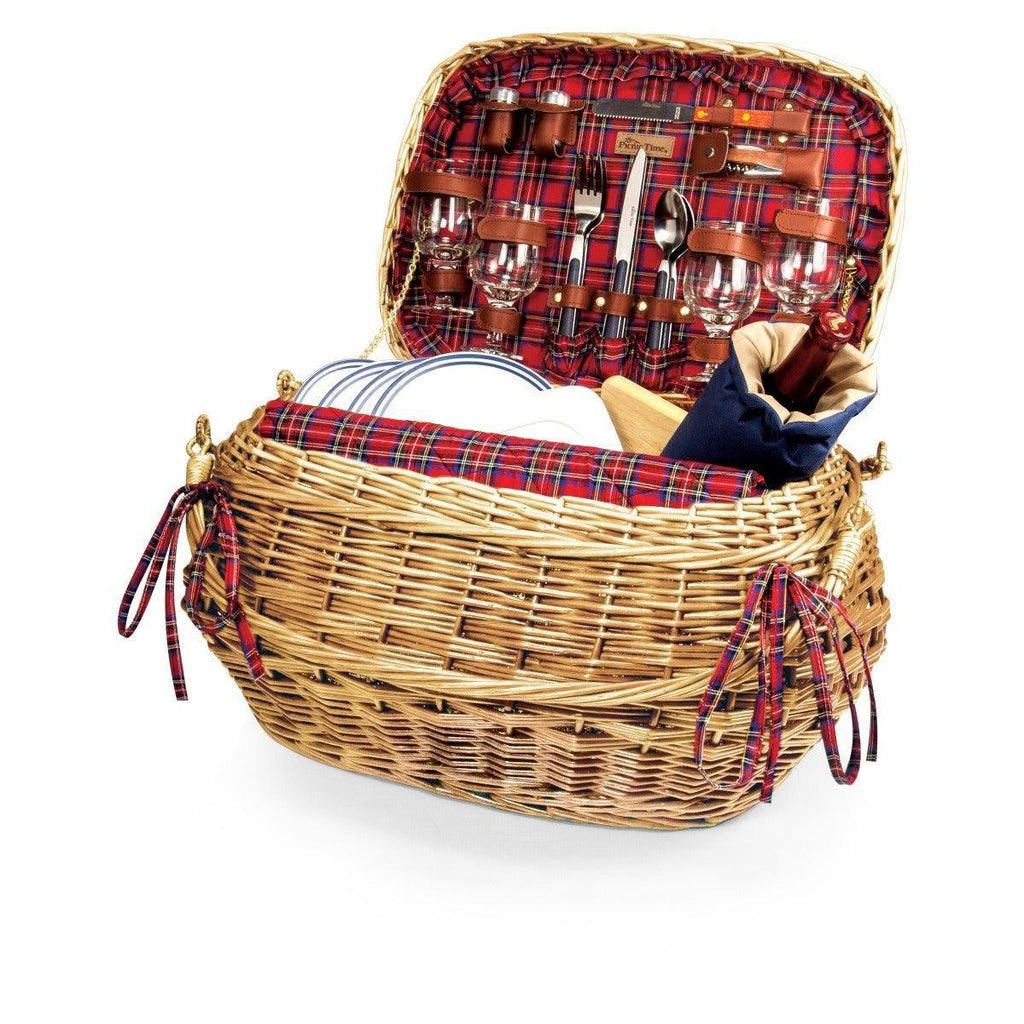 Camden Deluxe Picnic Basket in Chestnut Brown Willow - Picnic Baskets & Accessories - The Well Appointed House