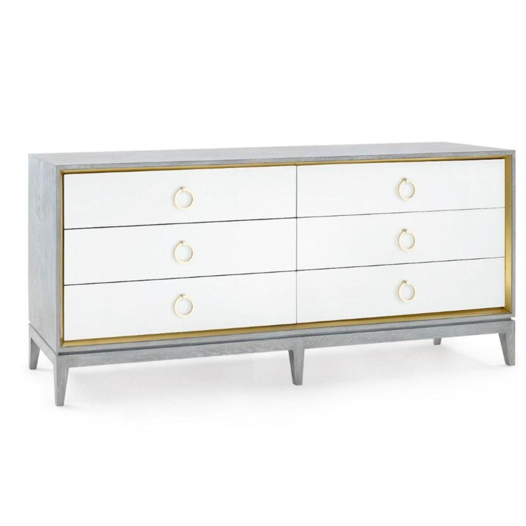 Cameron Extra Large Six Drawer Cabinet in Soft Gray - Dressers & Armoires - The Well Appointed House