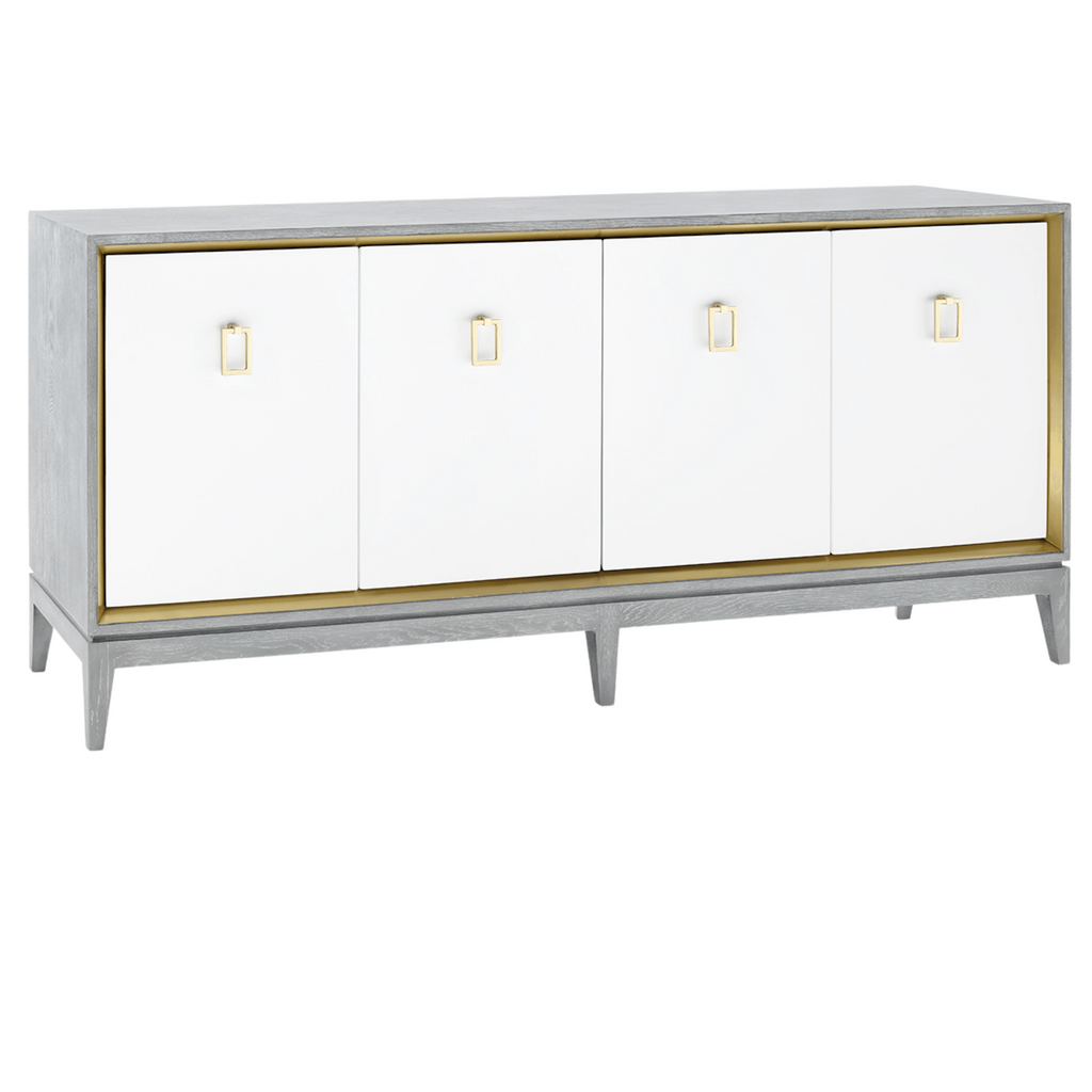 Cameron Four Door Cabinet in Soft Gray - Buffets & Sideboards - The Well Appointed House