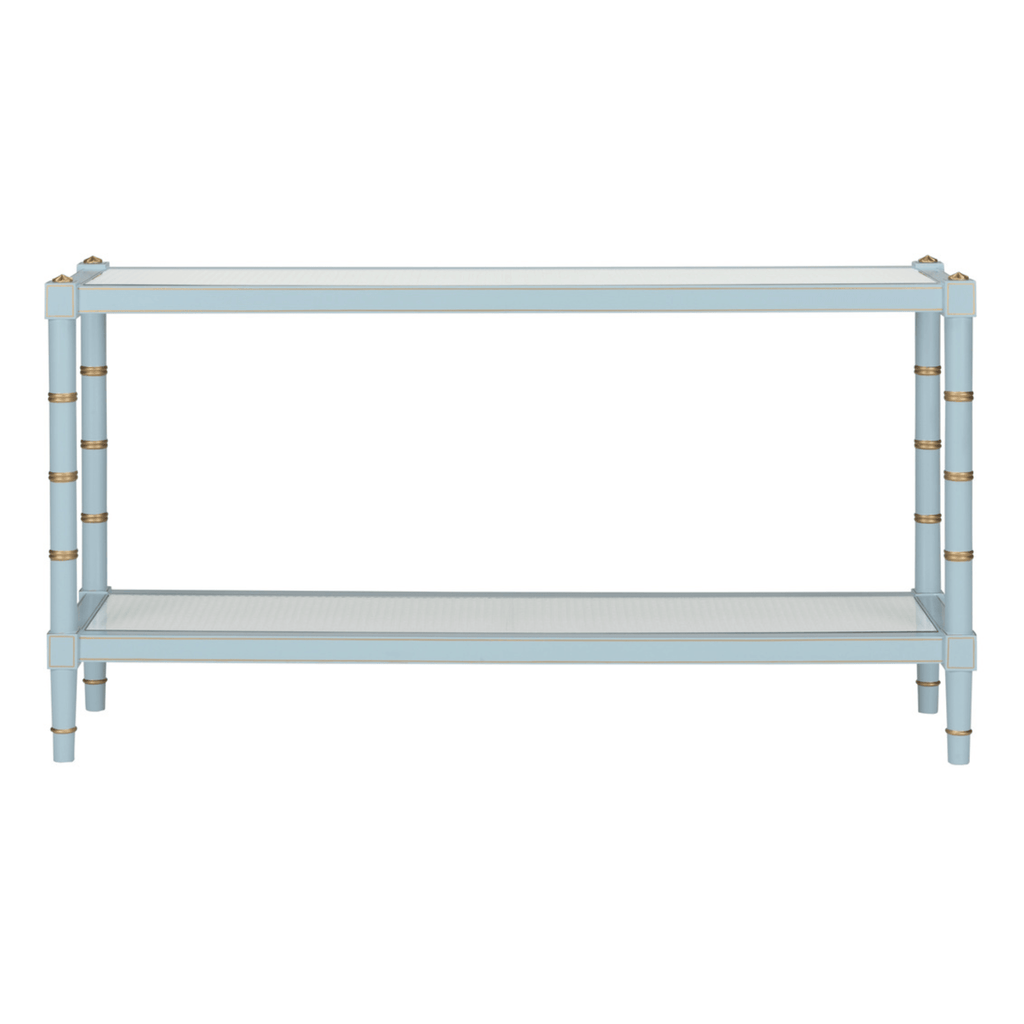 Cane Console Table in Blue - Sideboards & Consoles - The Well Appointed House