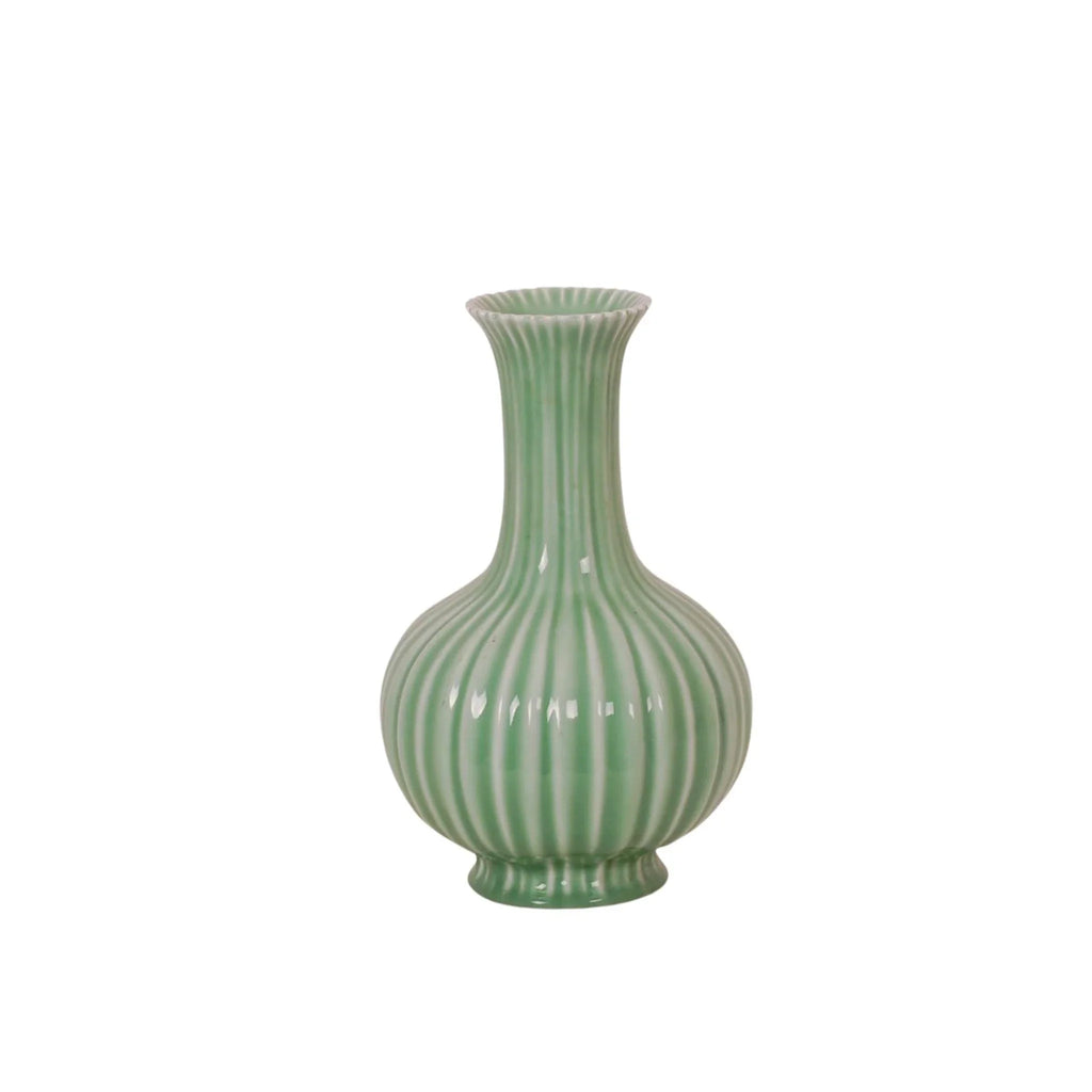 Celadon Fluted Vase - Vases & Jars - The Well Appointed House