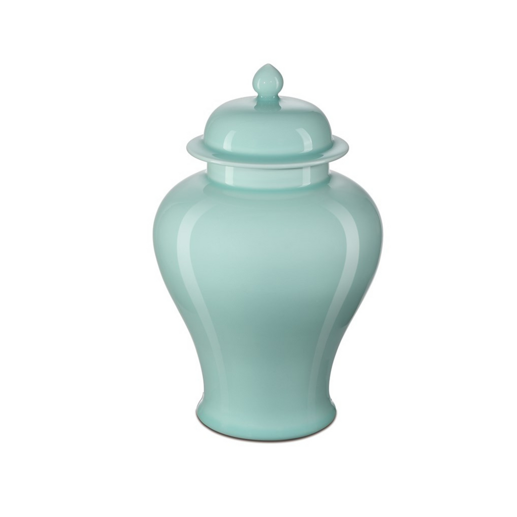 Celadon Green Porcelain Temple Jar - The Well Appointed House 