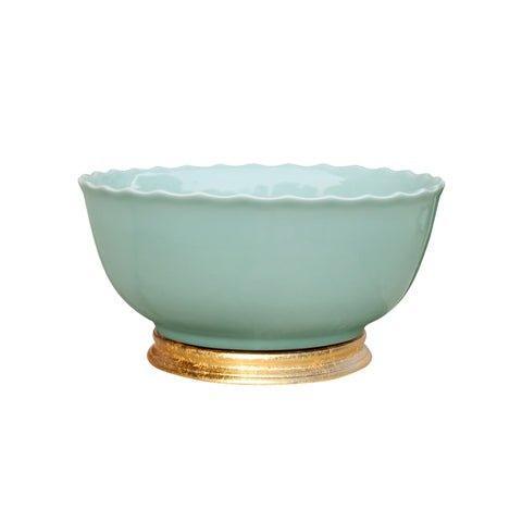 Celadon Porcelain Basin With Base - Decorative Bowls - The Well Appointed House