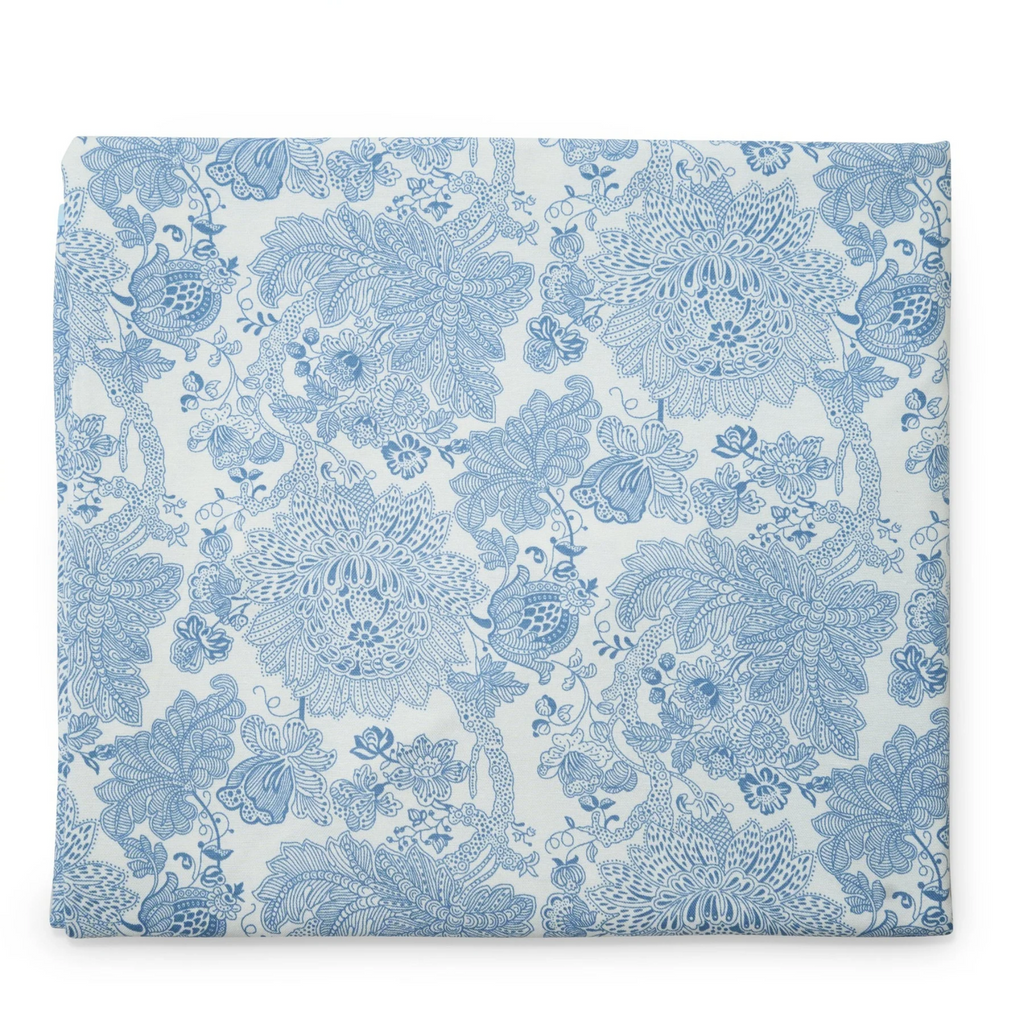Celine Blue Christmas Floral Tablecloth - The Well Appointed House