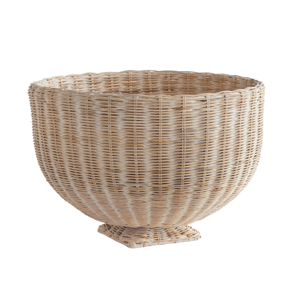 Charleston Rattan Footed Bowl - The Well Appointed House
