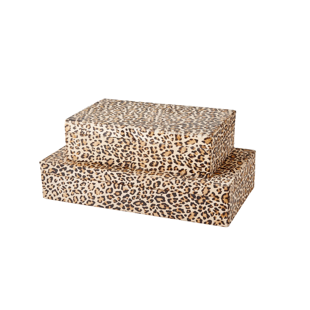 Cheetah Print Hair-On-Hide Decorative Box - The Well Appointed House