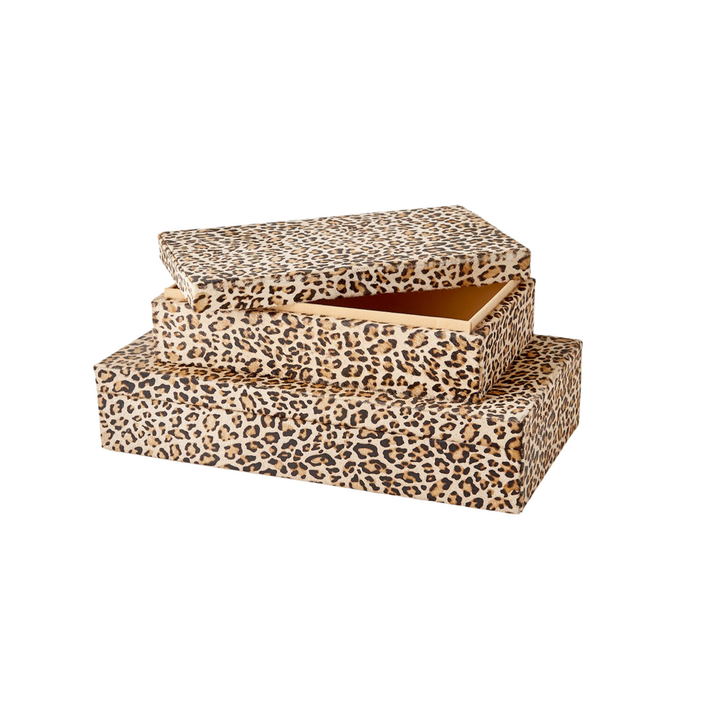 Cheetah Print Hair-On-Hide Decorative Box - The Well Appointed House 