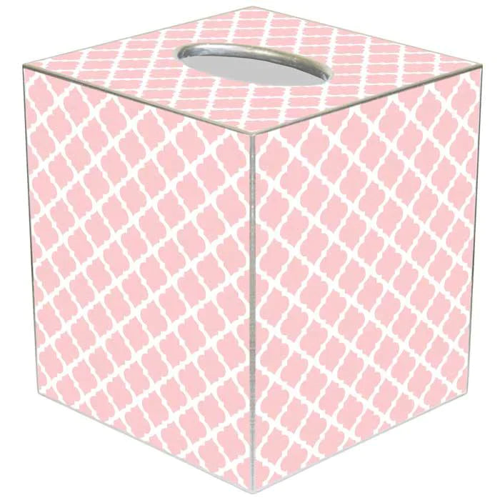 Chelsea Pink Decoupage Wastebasket and Optional Tissue Box Cover - Wastebasket Sets - The Well Appointed House