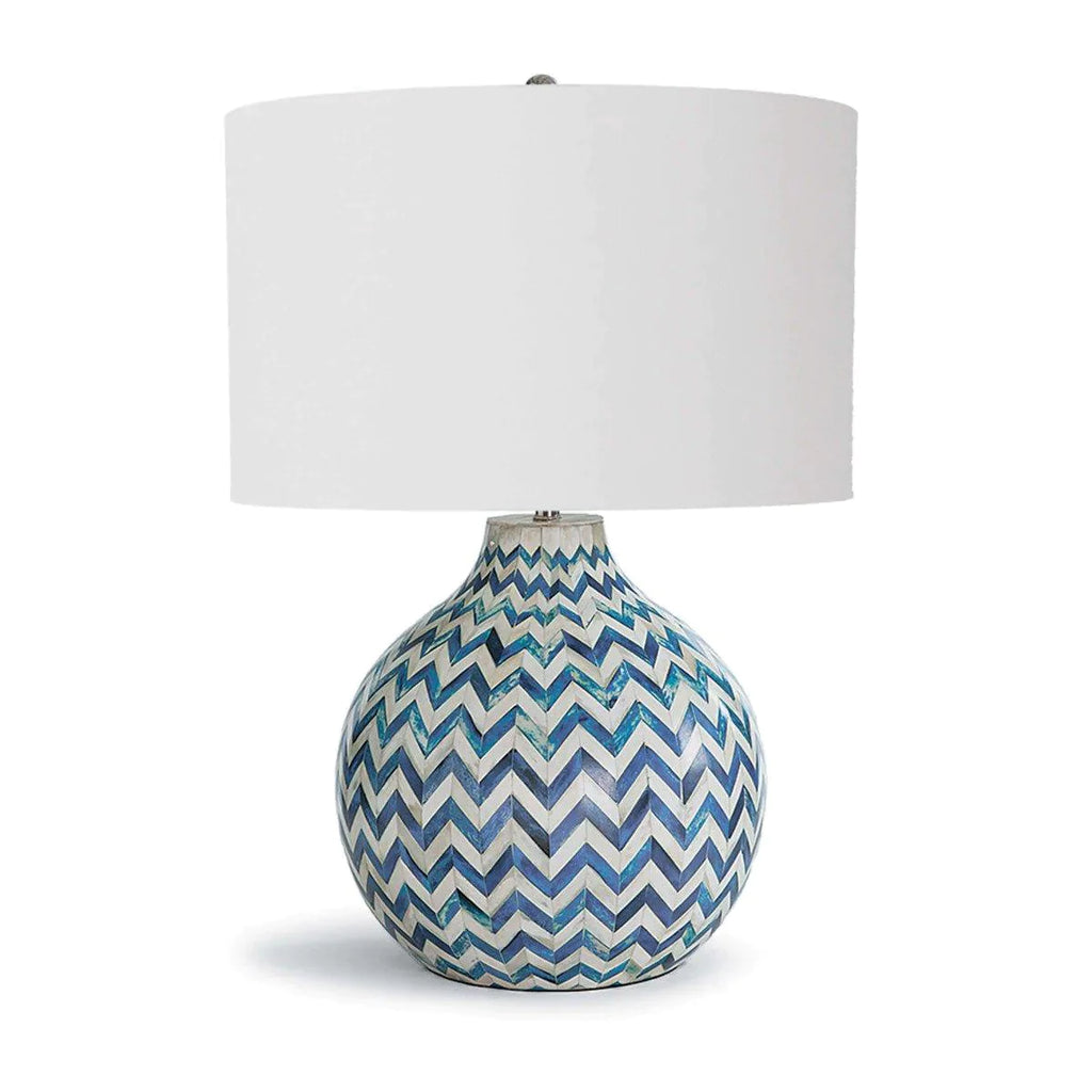 Chevron Bone Table Lamp (Indigo) - Table Lamps - The Well Appointed House