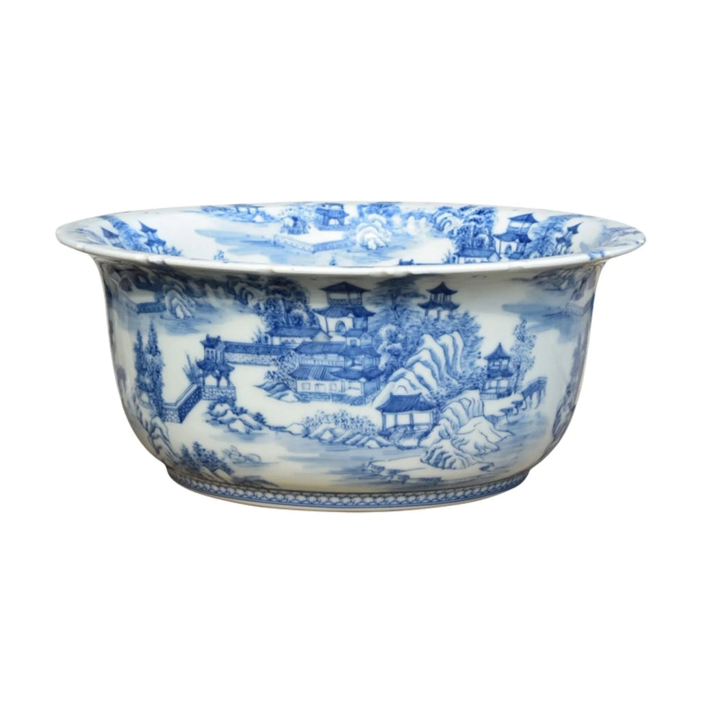 Chinoiserie Scallops Porcelain Basin - Indoor Planters - The Well Appointed House
