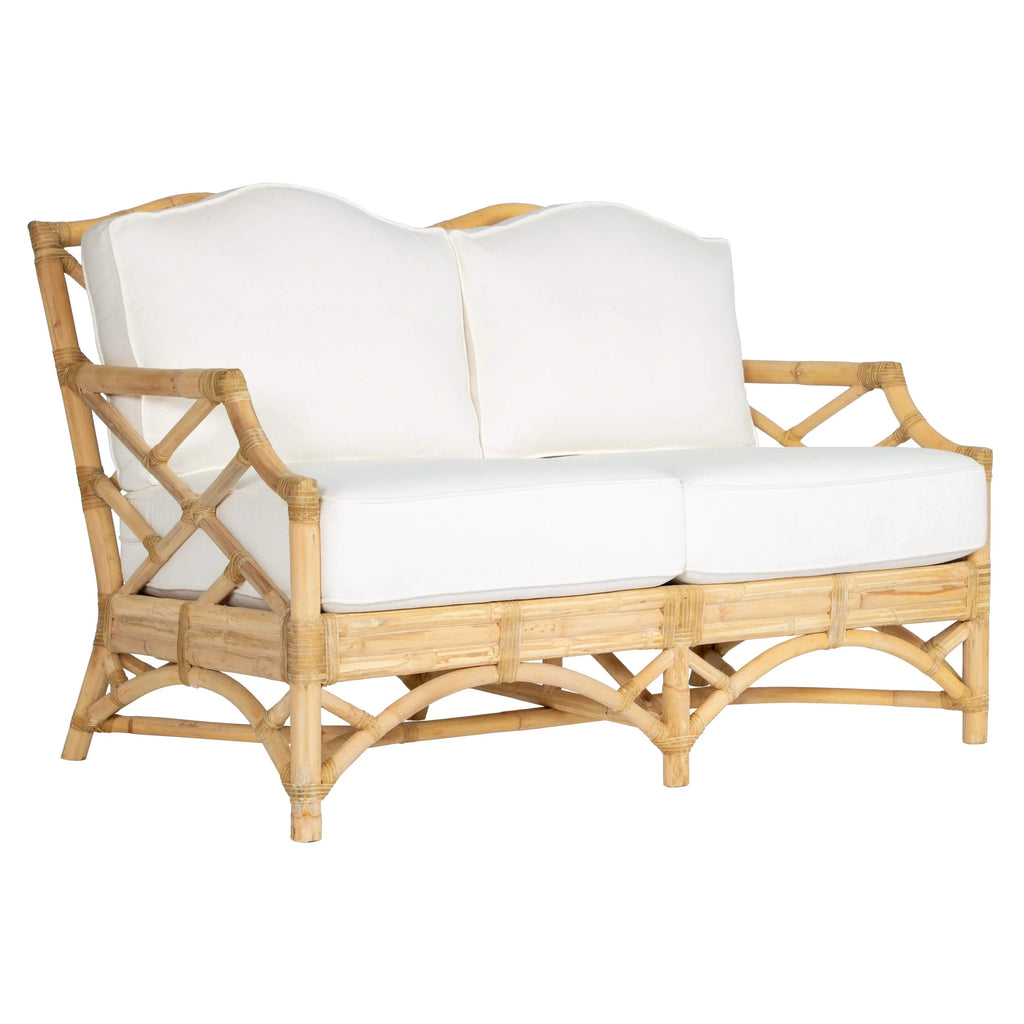 Chippendale Loveseat with Rattan Frame - Sofas & Settees - The Well Appointed House