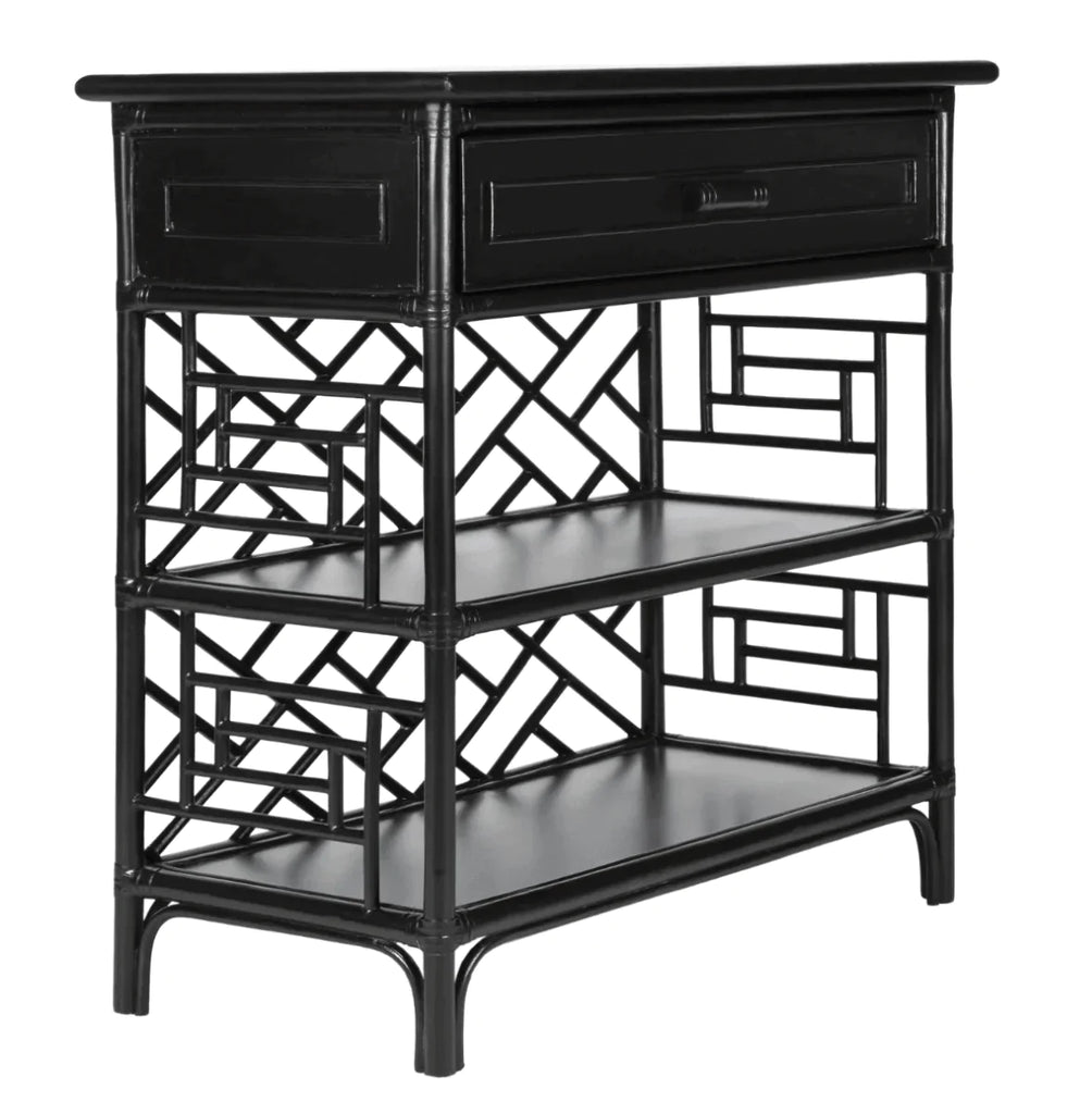Chippendale Rattan Frame End Table - Side & Accent Tables - The Well Appointed House